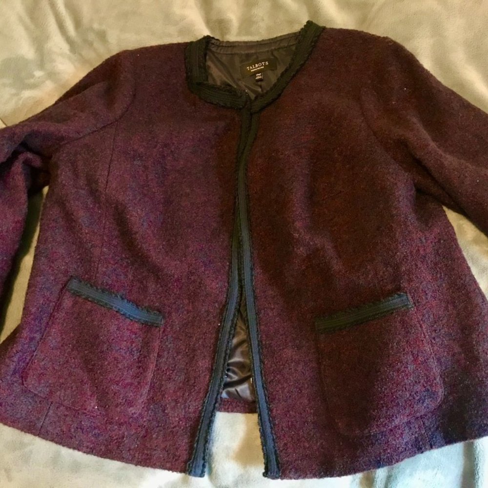 Gorgeous Red/Navy $150 Wool Jacket from Talbots